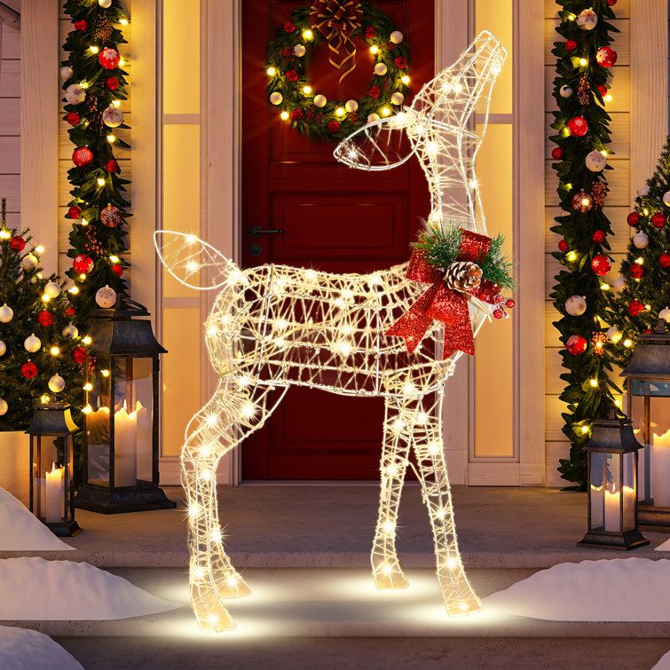 The Holiday Aisle® Christmas Lighted Reindeer Lighted Display & Reviews
